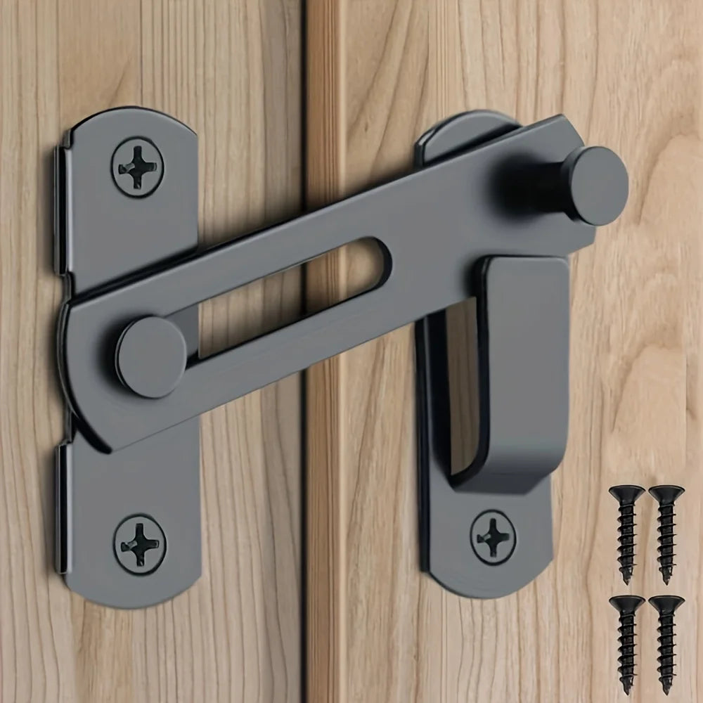 Stainless Steel Barn Lock 180° Flip Latch with 2 Keys – Garage & Bath