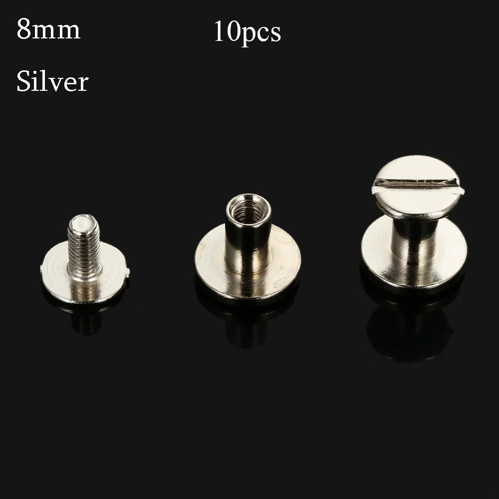 10Pcs Copper Screw Rivets 5/6.5/8mm – Leather Craft Bags