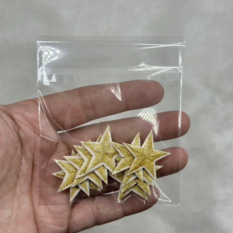 10pcs Star Iron-On Embroidered Patches for Clothing – Bulk Set