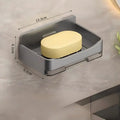 Wall-Mounted Soap Holder with Hook – No Drill, Drain Design