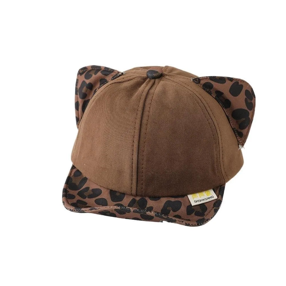 Toddler Cat Ear Baseball Hat – Leopard Print Sun Visor Cap