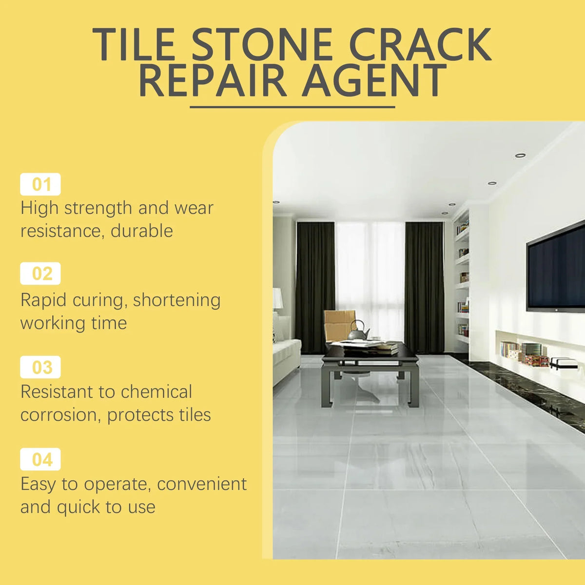Tile & Stone Crack Repair Kit – Porcelain, Marble, Granite