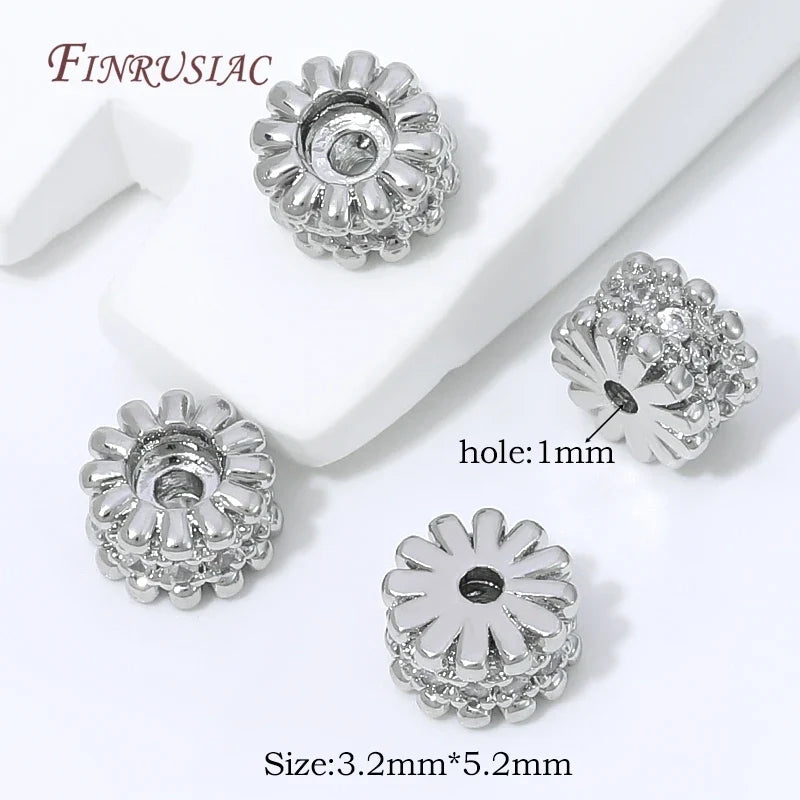18K Gold Plated Zircon Spacer Beads | DIY Jewelry Making