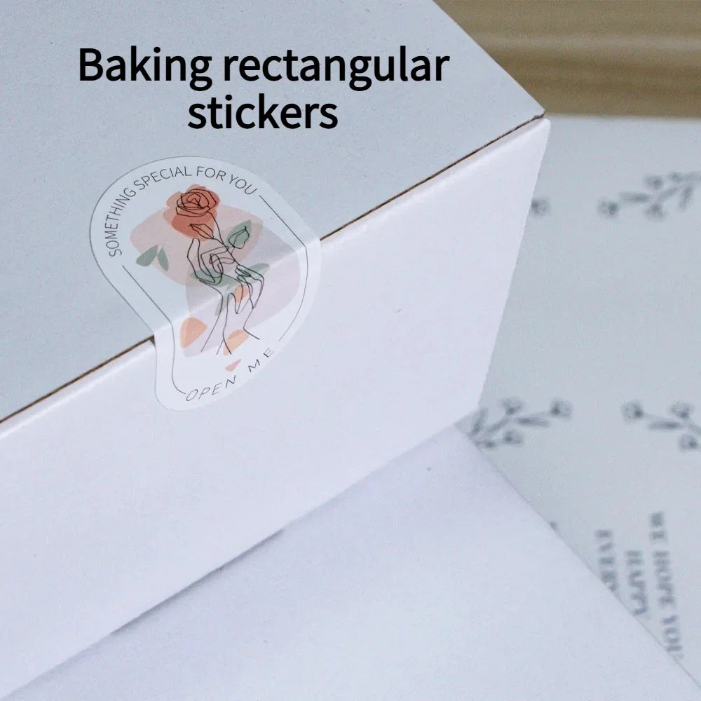100pcs Rectangular Thank You Stickers for Gift Box & Packaging