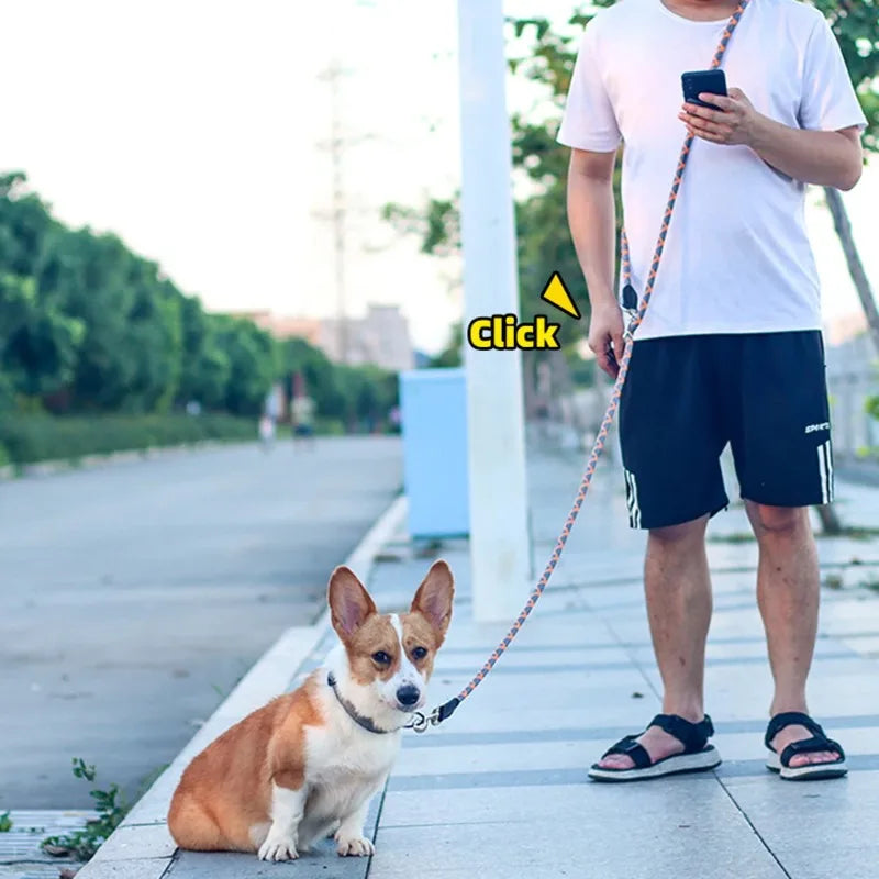 Reflective Double-Head Hands-Free Dog Training Leash – S/M/L