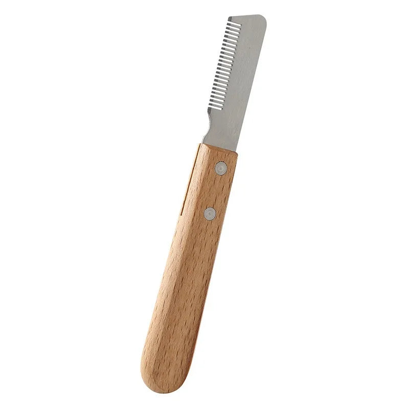 Professional Dog Grooming Comb – Steel Blade & Wooden Handle
