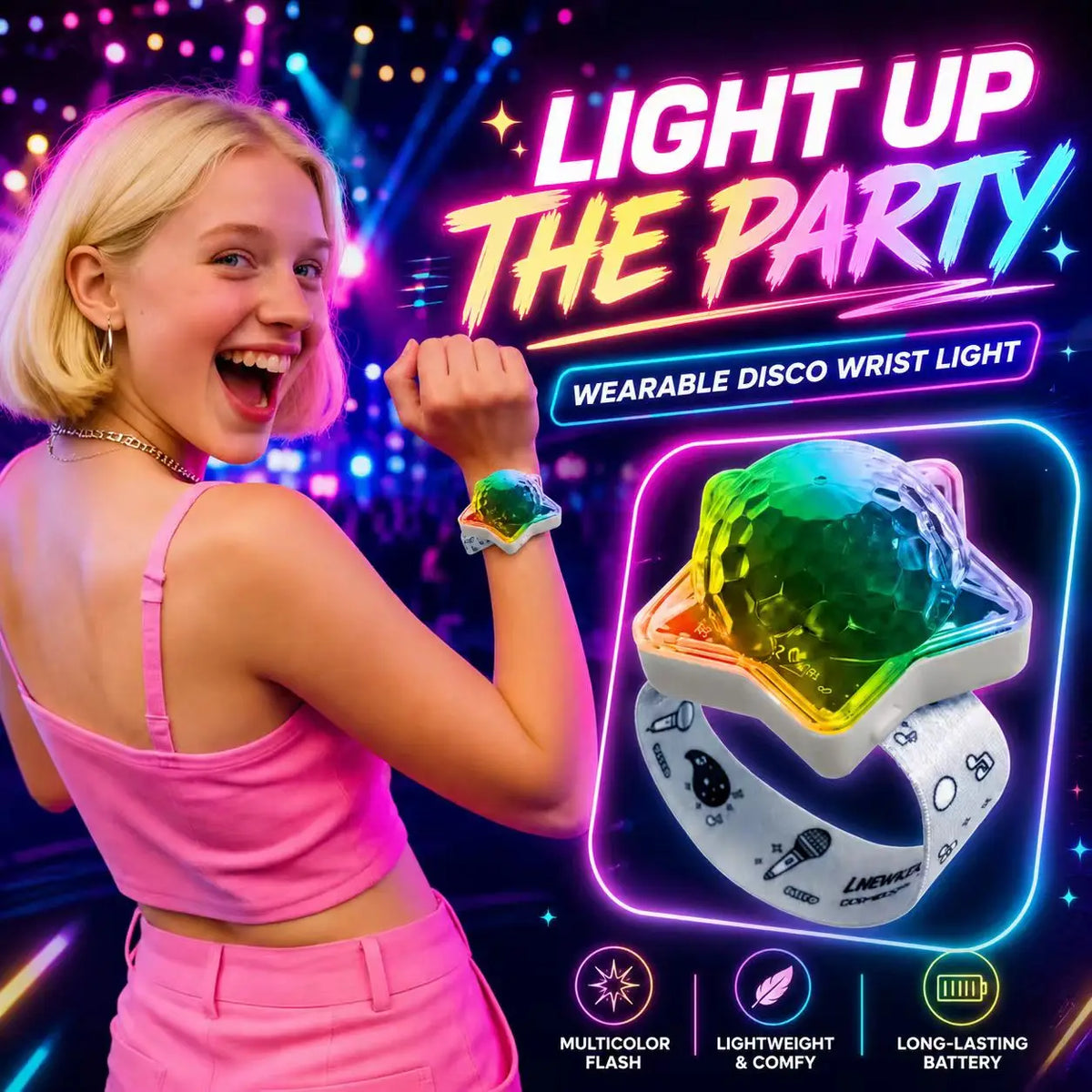 Wrist LED Party Light – RGB Disco Atmosphere Lamp