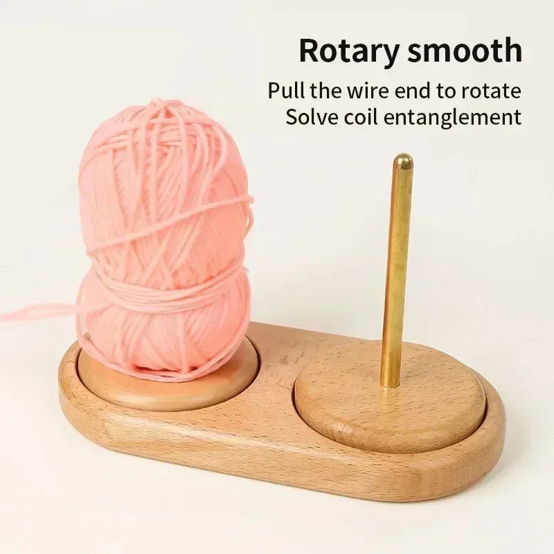 Beech Wood Rotating Yarn Holder Stand – Knitting Spool Tool