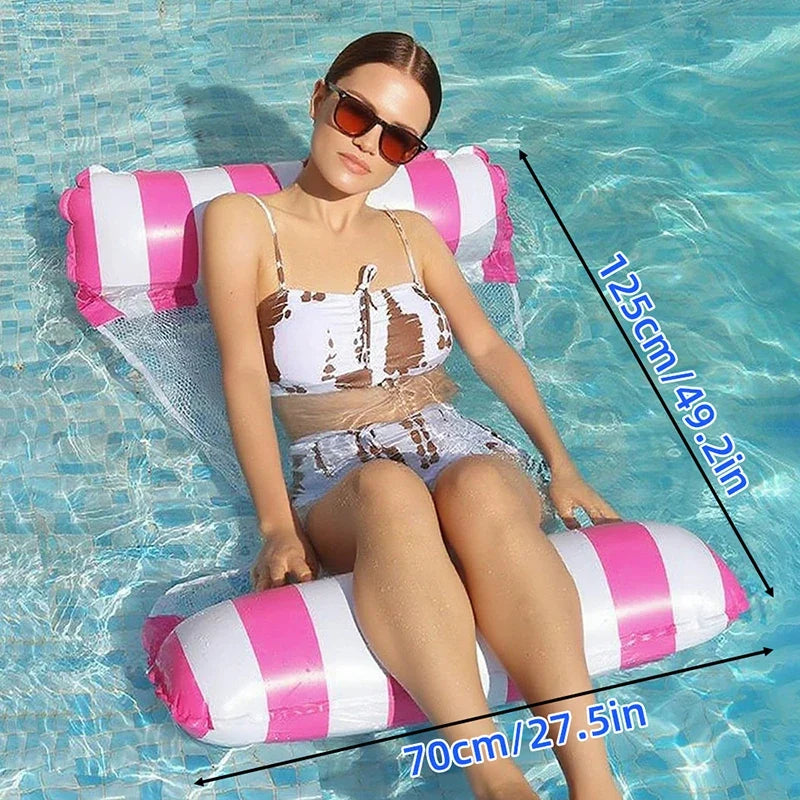 Inflatable Floating Water Hammock Pool Mat – PVC Air Mattress