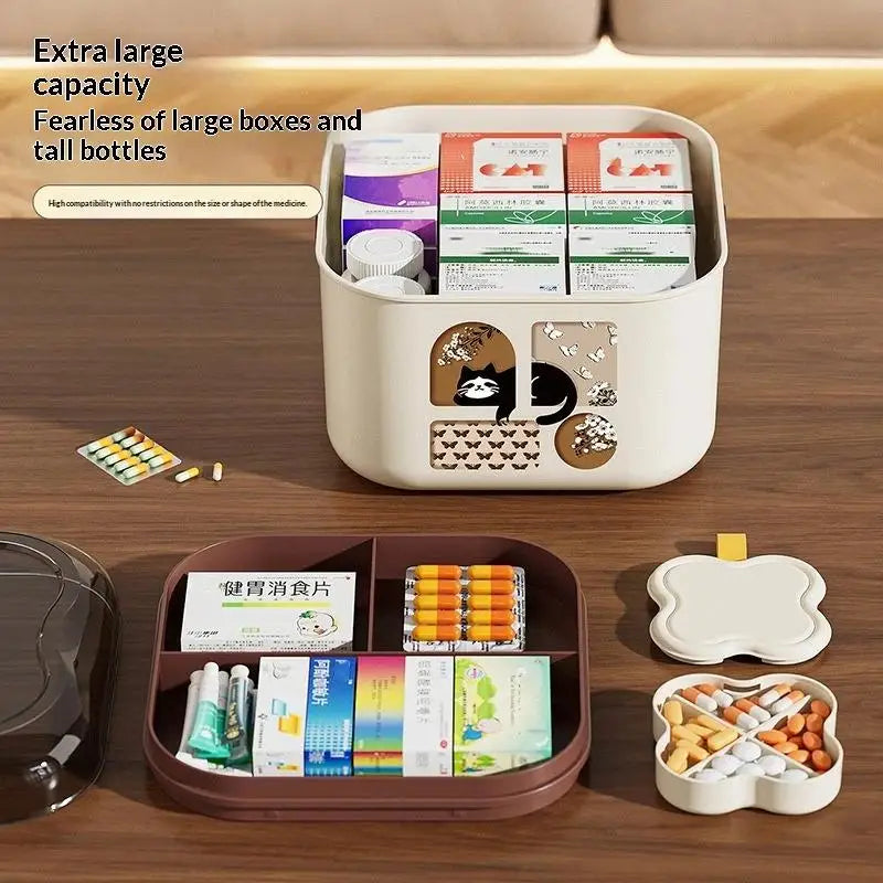Clear 2-Tier Pill Organizer Box | Family & Travel Storage