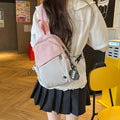 Contrast Color Nylon Backpack & Crossbody Chest Bag – Unisex