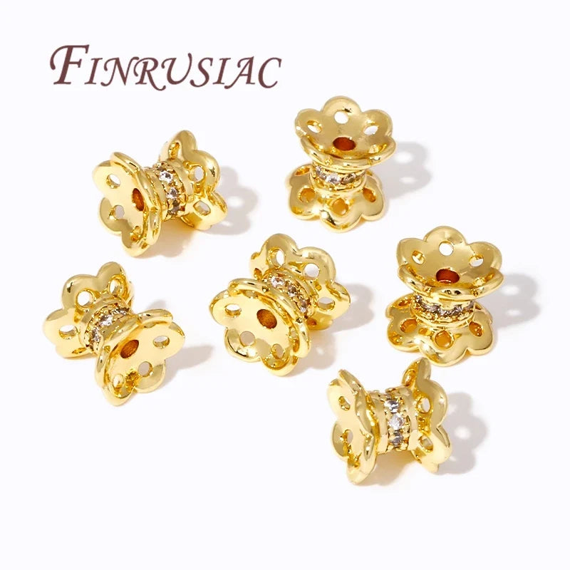 18K Gold Plated Zircon Spacer Beads – DIY Jewelry Making