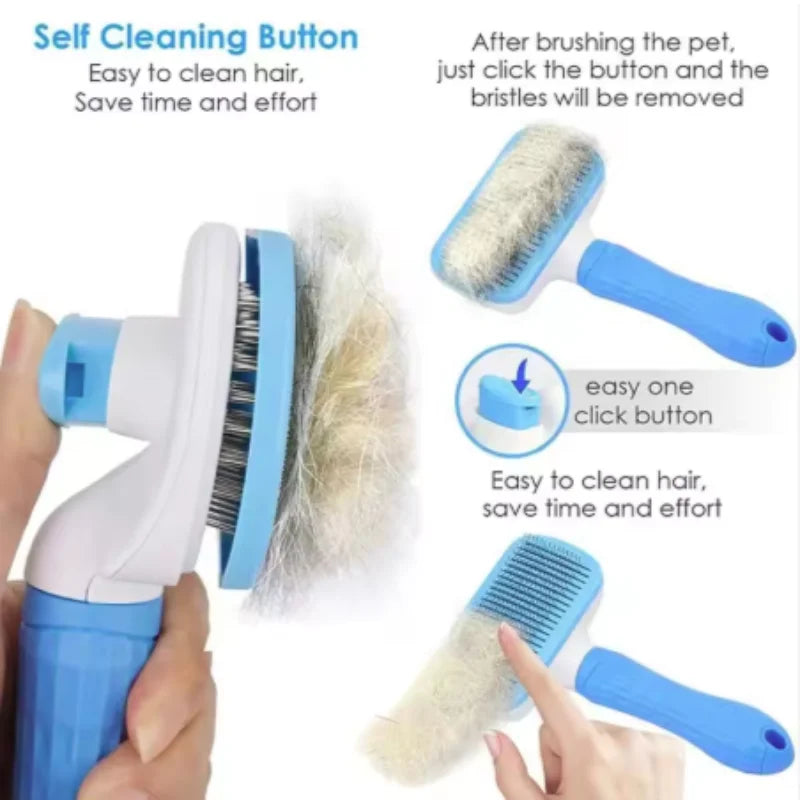 Pet Hair Remover Grooming Brush – Dog & Cat Detangling Comb