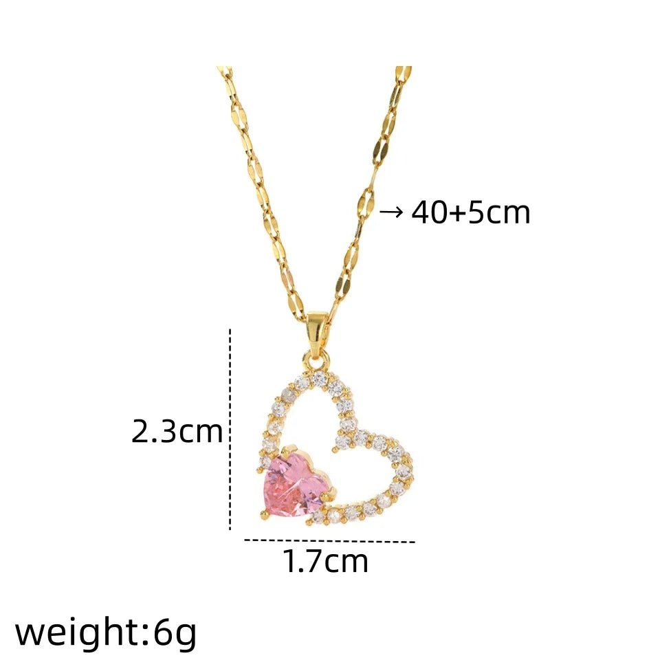 Women's Heart Pendant Clavicle Necklace – Stainless Steel
