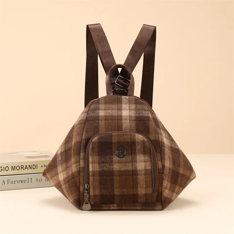 Nixie Women's Plaid Multifunctional Backpack & Crossbody Bag