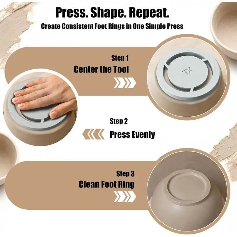 Pottery Foot Ring Mold Set – 5 PLA Clay Cutter Templates
