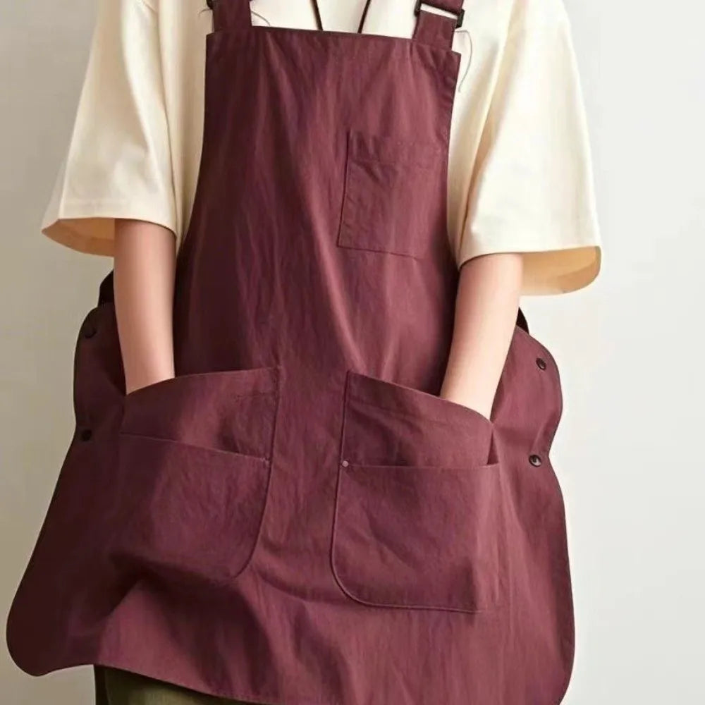Double-Sided Cotton Kitchen Apron – Unisex Adjustable Chef Apron