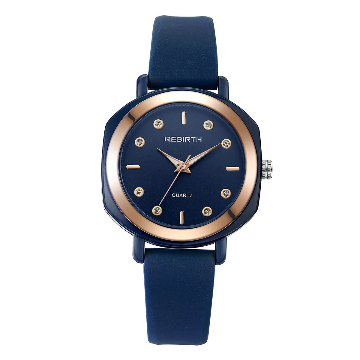 REBIRTH Women's Casual Quartz Watch – Silicone Strap, Minimalist