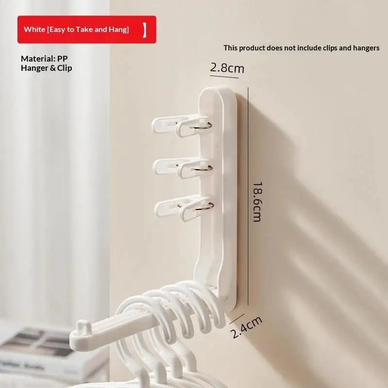 Foldable Wall-Mounted Hanger Organizer with Clips | Space-Saver