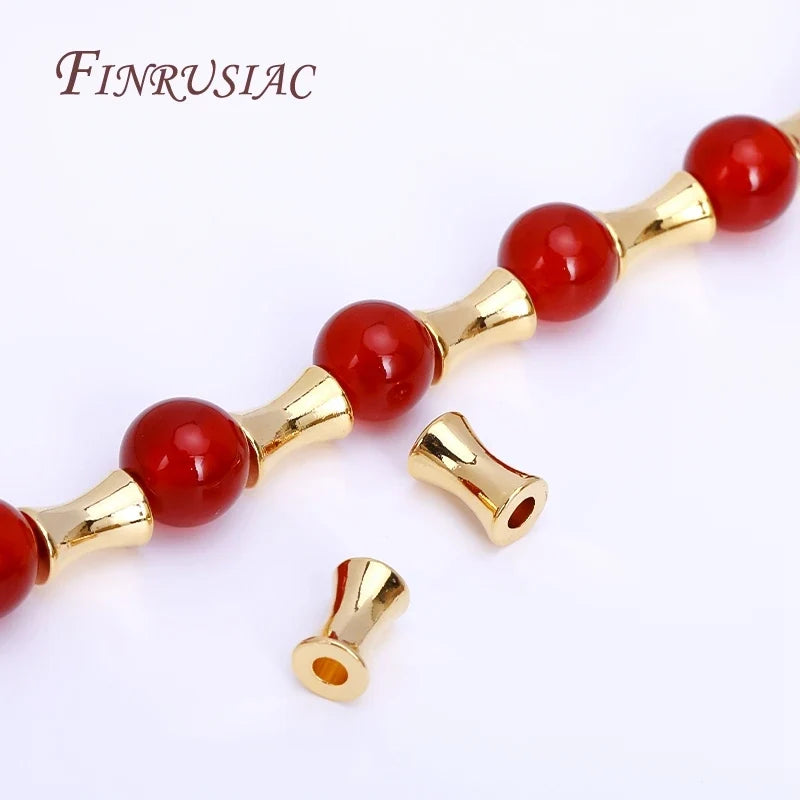 Gold Plated Bamboo Tube Spacer Beads 4×6mm | DIY Jewelry