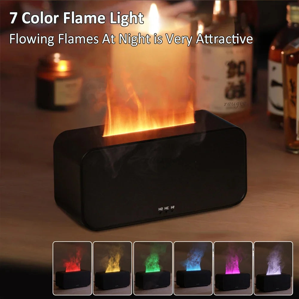 Flame Aroma Diffuser USB – 7-Color LED Essential Oil Diffuser