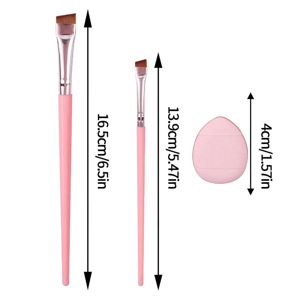 Nixie 5-Pc Makeup Brush Set – Eyeliner, Eyebrow & Puff