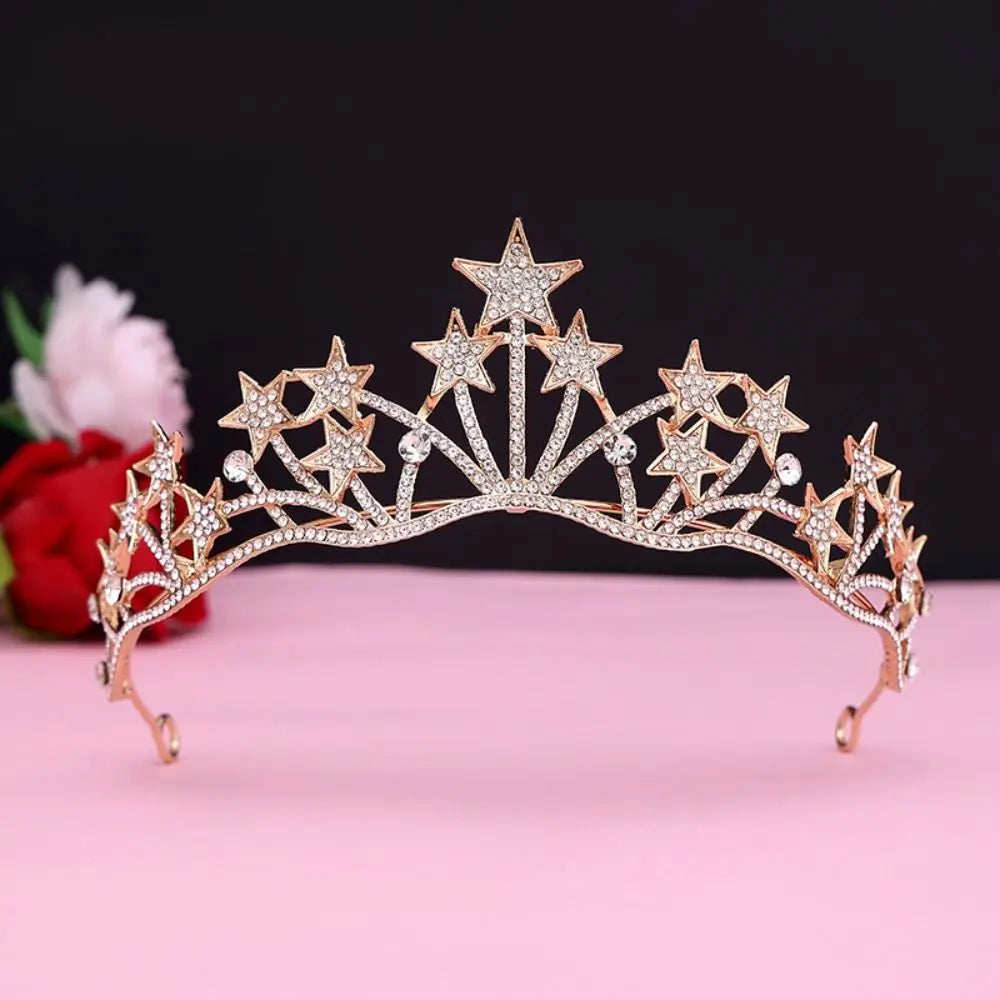 Baroque Crystal Rhinestone Crown Tiara – Gold & Silver Bridal