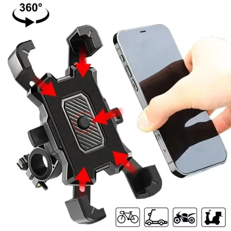 360° Rotatable Bike Phone Holder – MTB & Motorcycle Mount