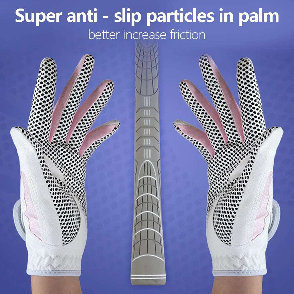 Women's Microfiber Golf Gloves – Breathable Non-Slip Pair