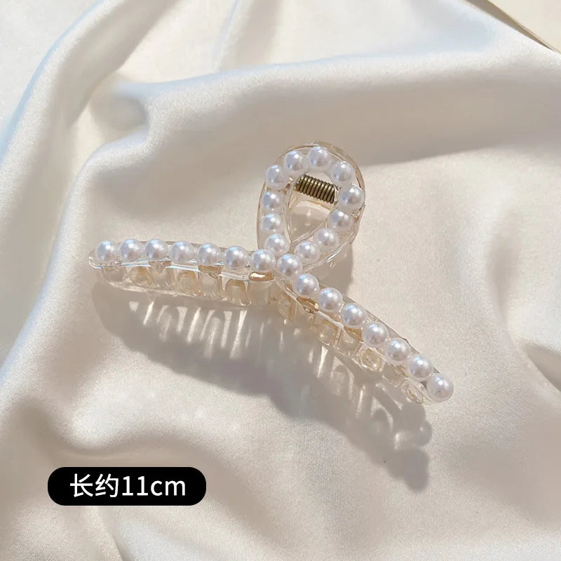 Pearl Hair Claw Clips for Women – Large Korean Shark Barrette