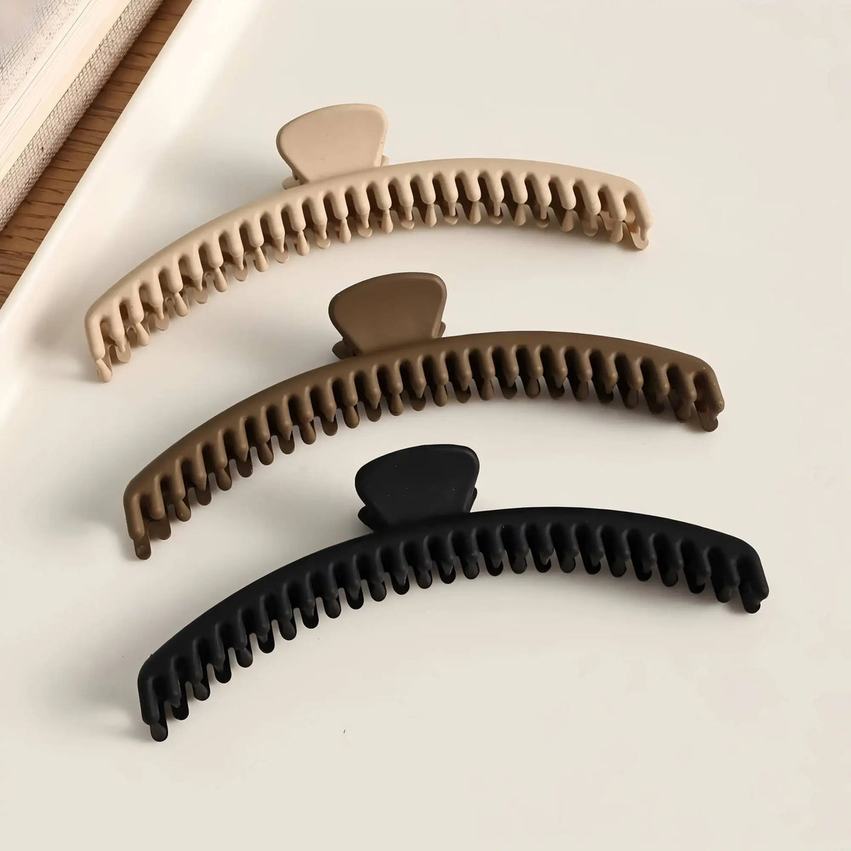 Matte Coffee Large Hair Claw Clip – Korean Shark Clamp