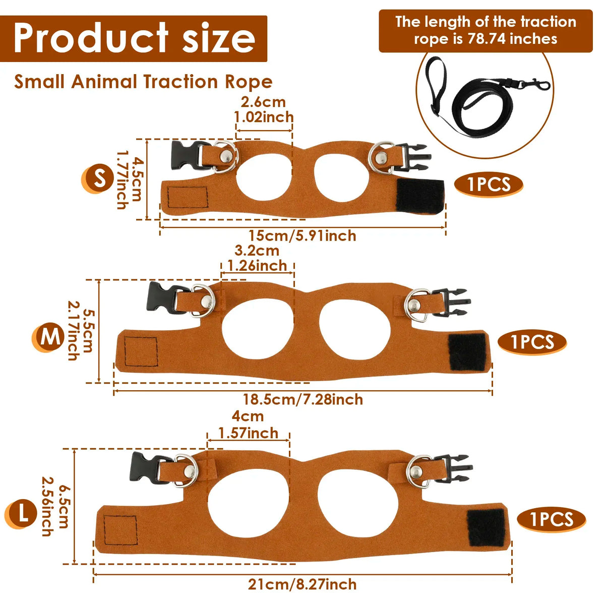 3-Pack Lizard Harness & Leash – Bearded Dragon S/M/L Set