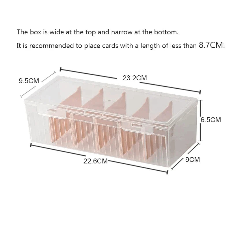 Clear Card Storage Box – Holds 550+ Cards, Adjustable Divider