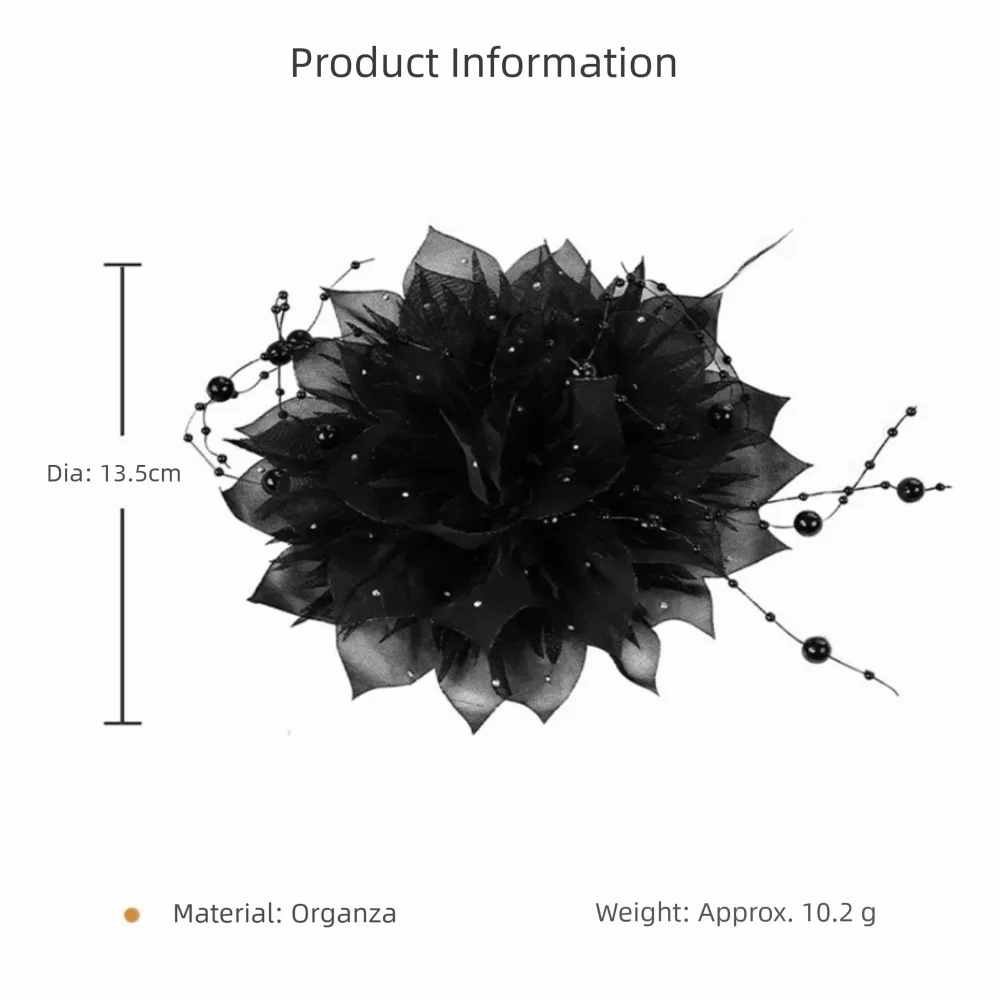 3D Organza Pearl Flower Patch – Handmade DIY Sewing Decal