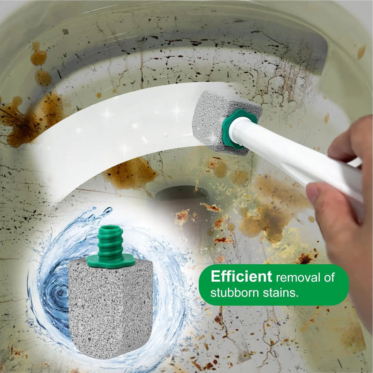Pumice Stone Toilet Cleaning Wand – 1 Handle & 5 Heads