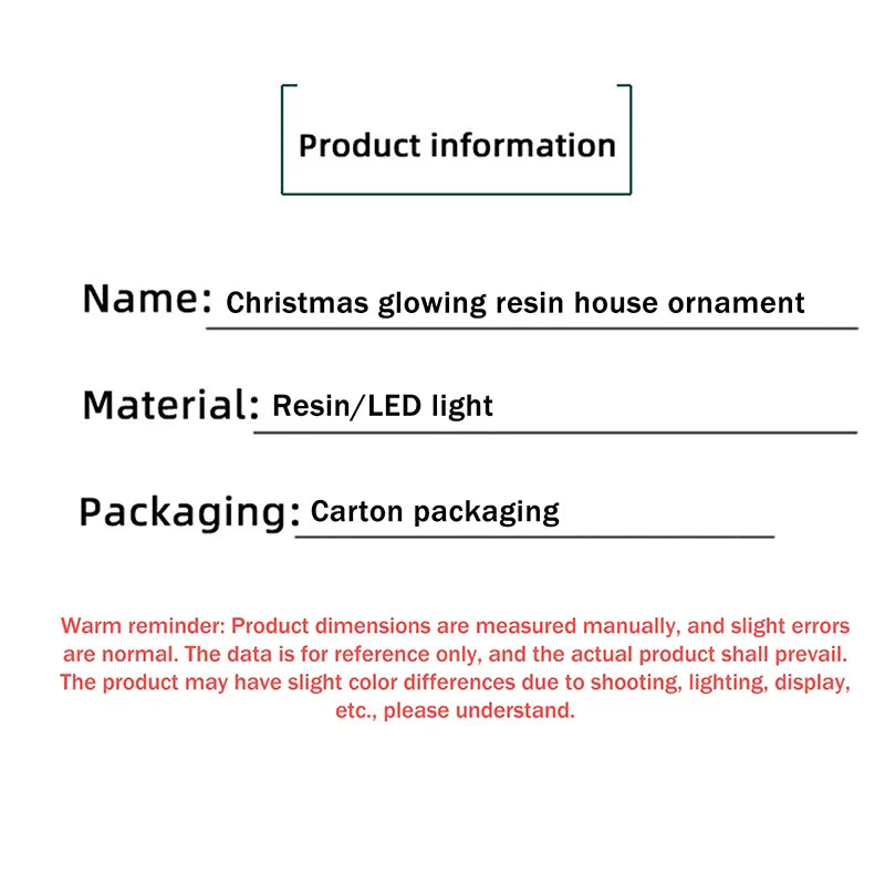 Mini LED Christmas Village House – Xmas Winter Décor Gift