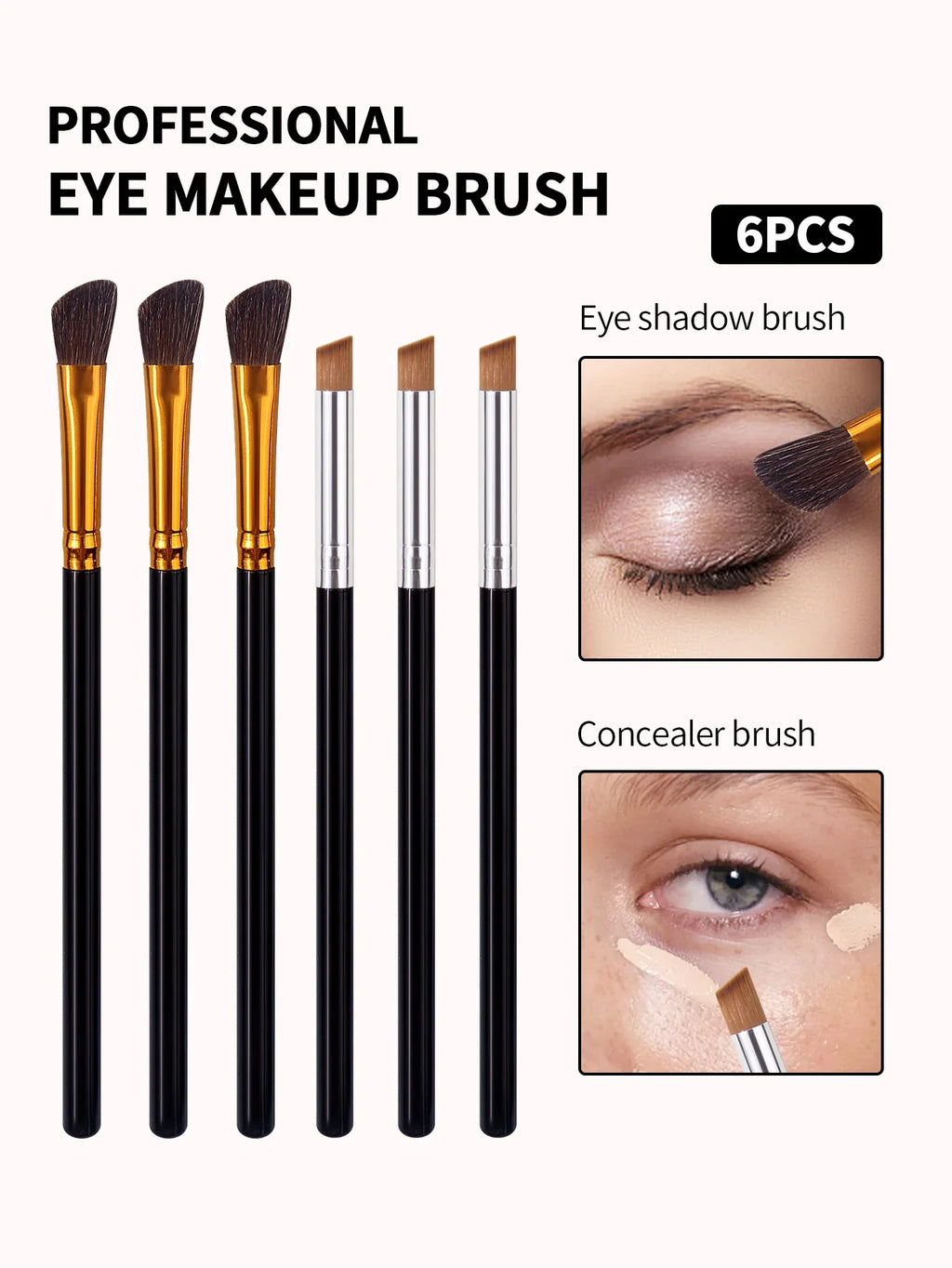 6-Piece Eye Makeup Brush Set – Blending & Concealer Brushes