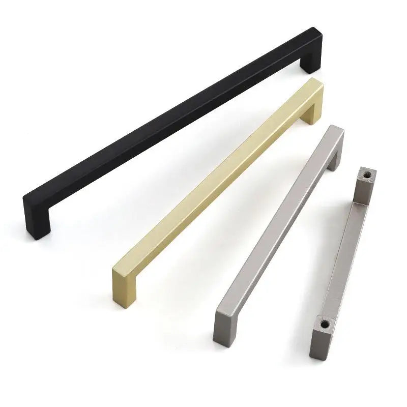Black Square Cabinet Handles Aluminium Drawer Pulls 10–33CM