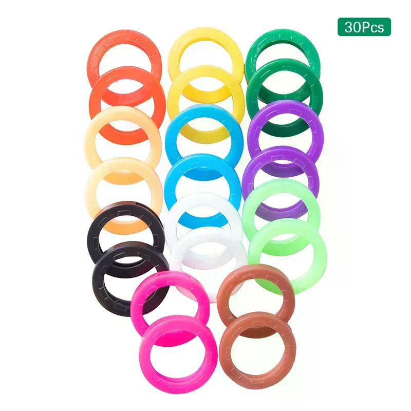 30pcs Silicone Key Covers – Colourful Elastic Rubber Key Caps