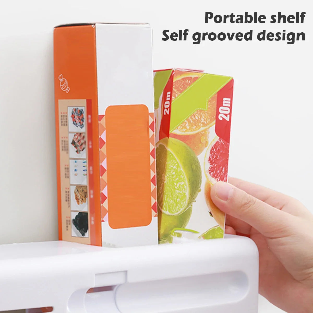 Kitchen Wrap Organizer & Paper Towel Holder with Cutter