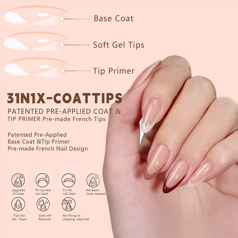 150Pcs Acrylic Press On Nails Full Cover False Tips – DIY Salon