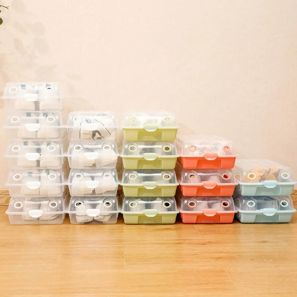 Transparent Stackable Shoe Storage Box – Dustproof Organizer
