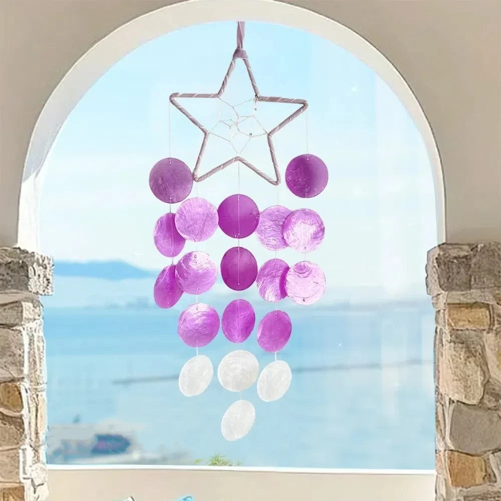 Shell Moon Wind Chimes – Natural Shell Dream Catcher Décor