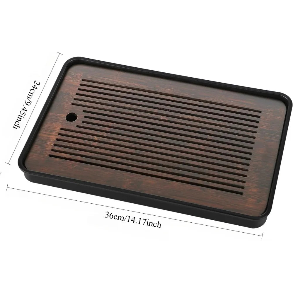 Bamboo Kung Fu Tea Tray – Portable Detachable Drain Tray