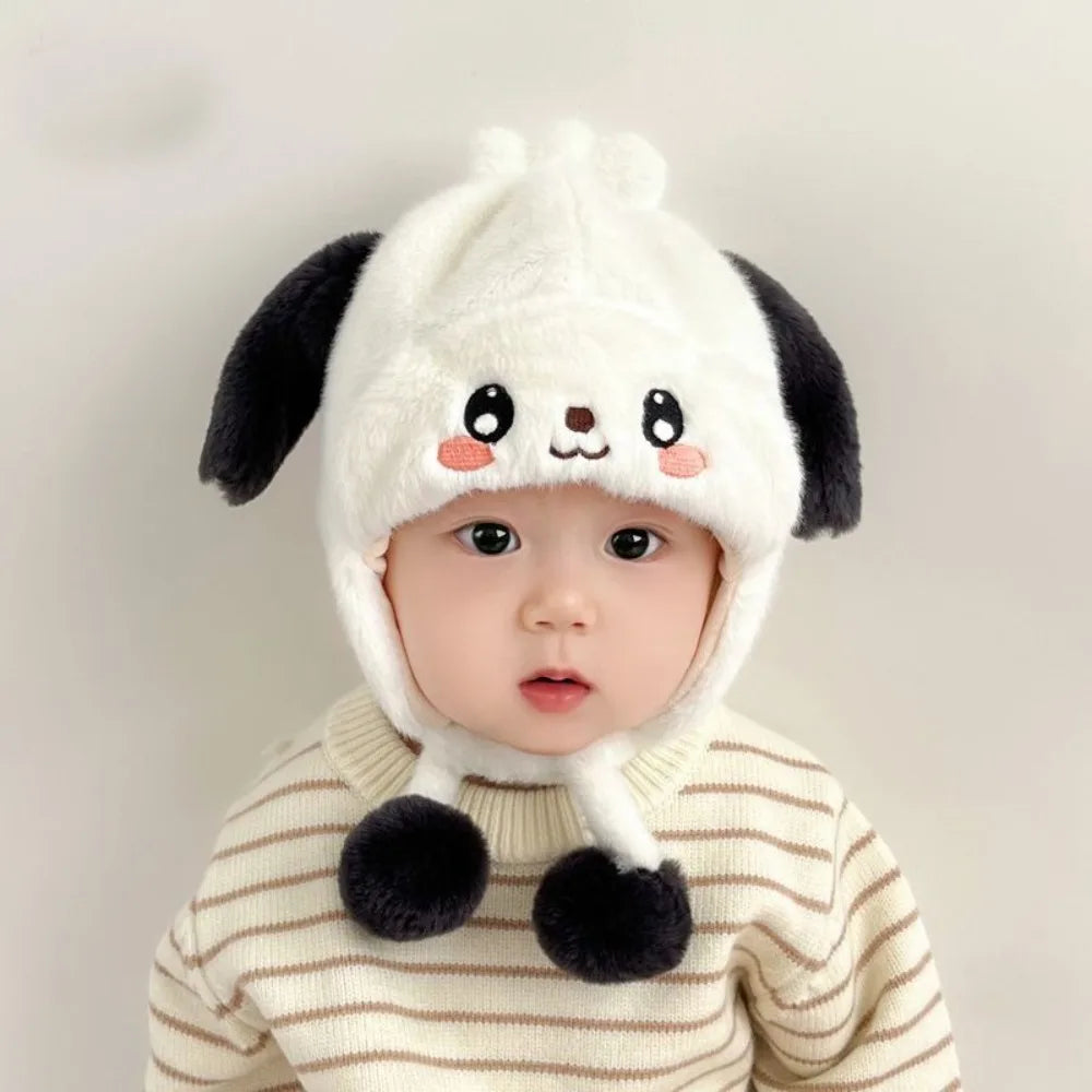 Soft Fluffy Baby Winter Knit Cap with Cartoon Ear Protection