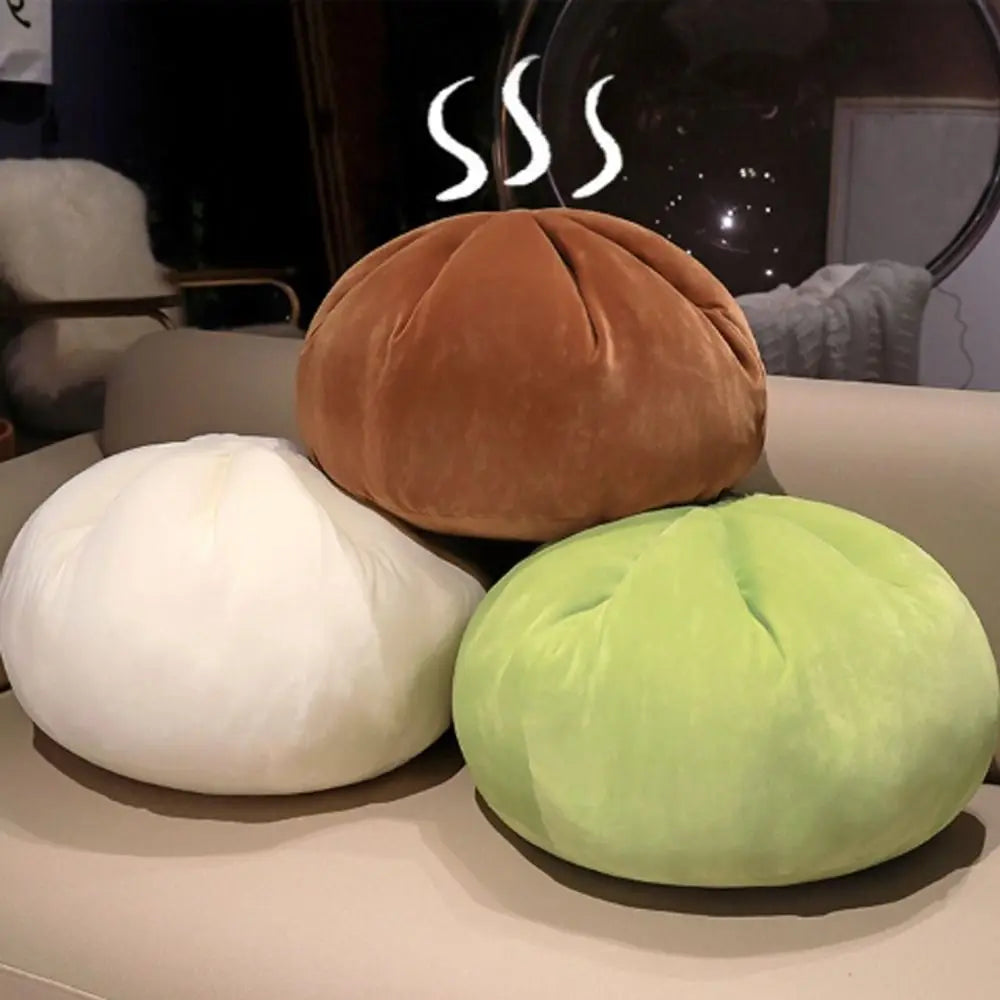 Steamed Bun Throw Pillow – Soft Velvet Cushion 45cm | PP Cotton