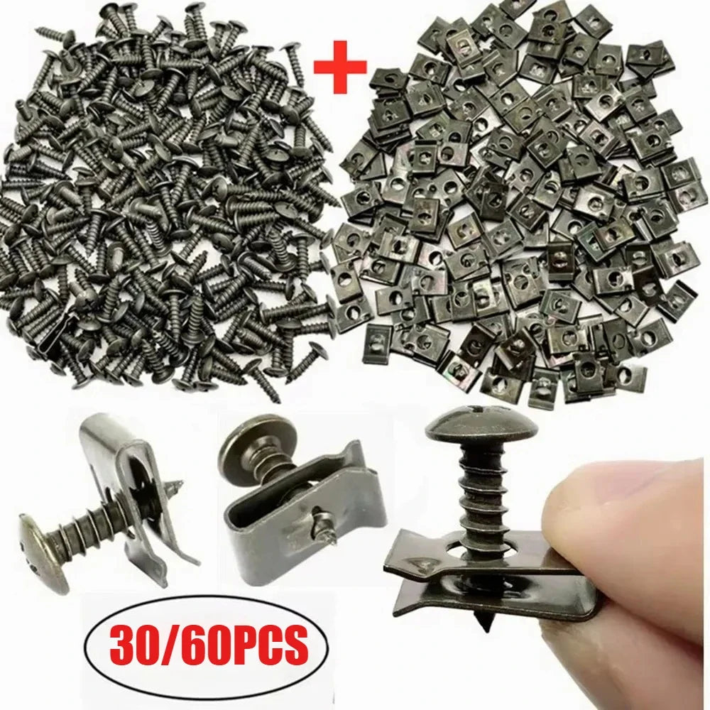 Car U-Type Metal Screw Clips – Anti-Rust Fender Bumper Fasteners