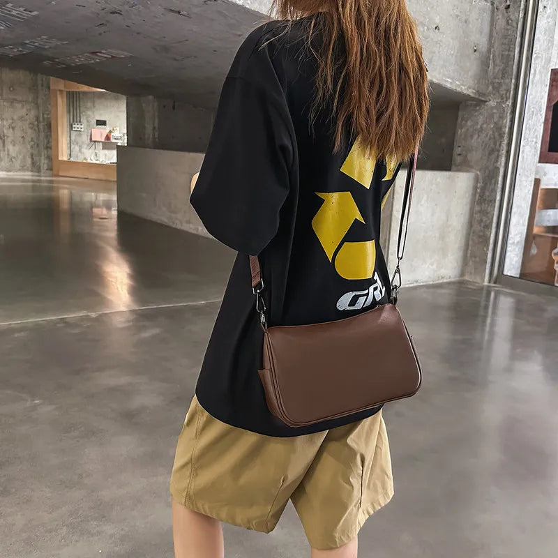 Retro Pillow Crossbody Bag | Unisex Patent Leather Shoulder Bag
