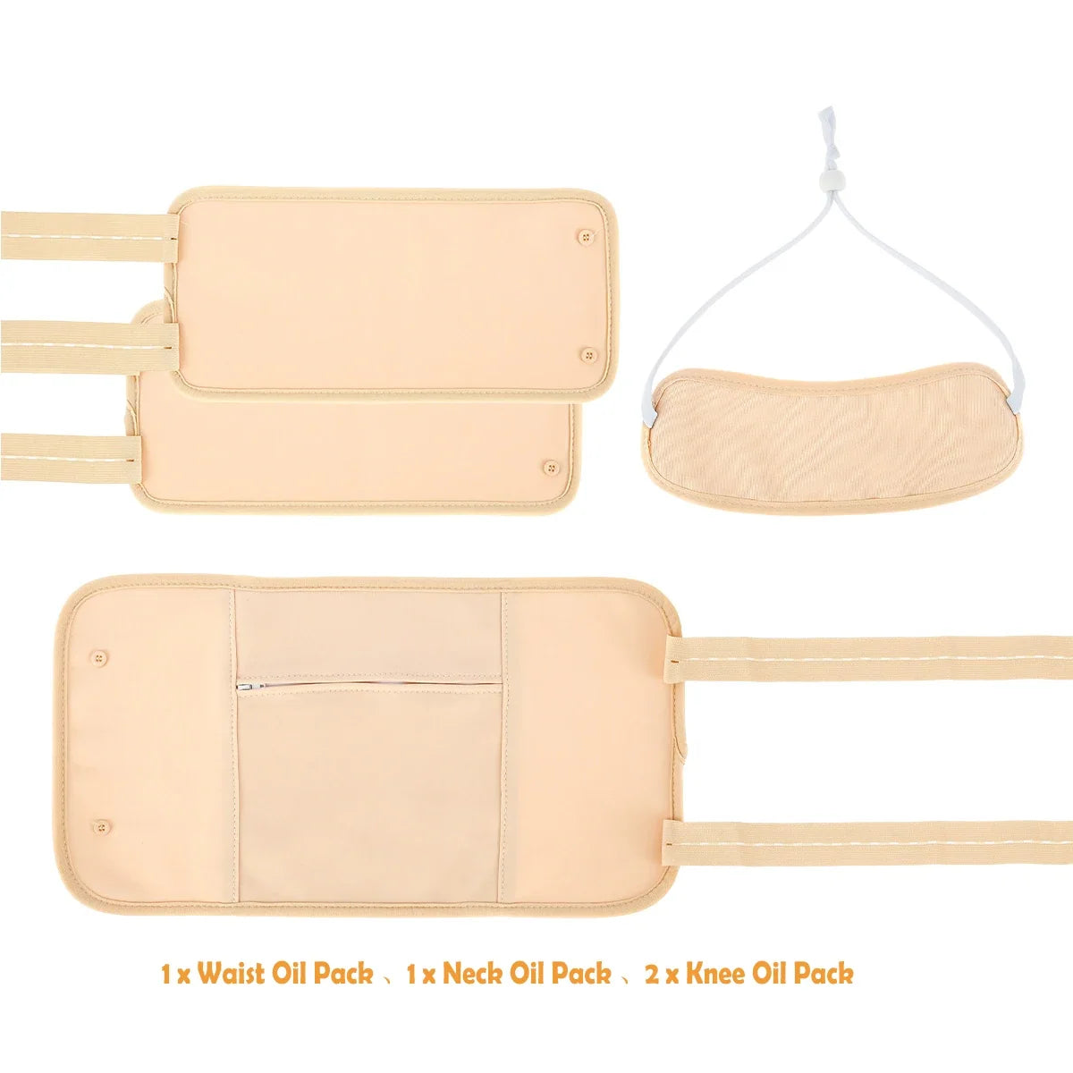 Reusable Castor Oil Pack Wrap Kit – Adjustable Waist & Neck