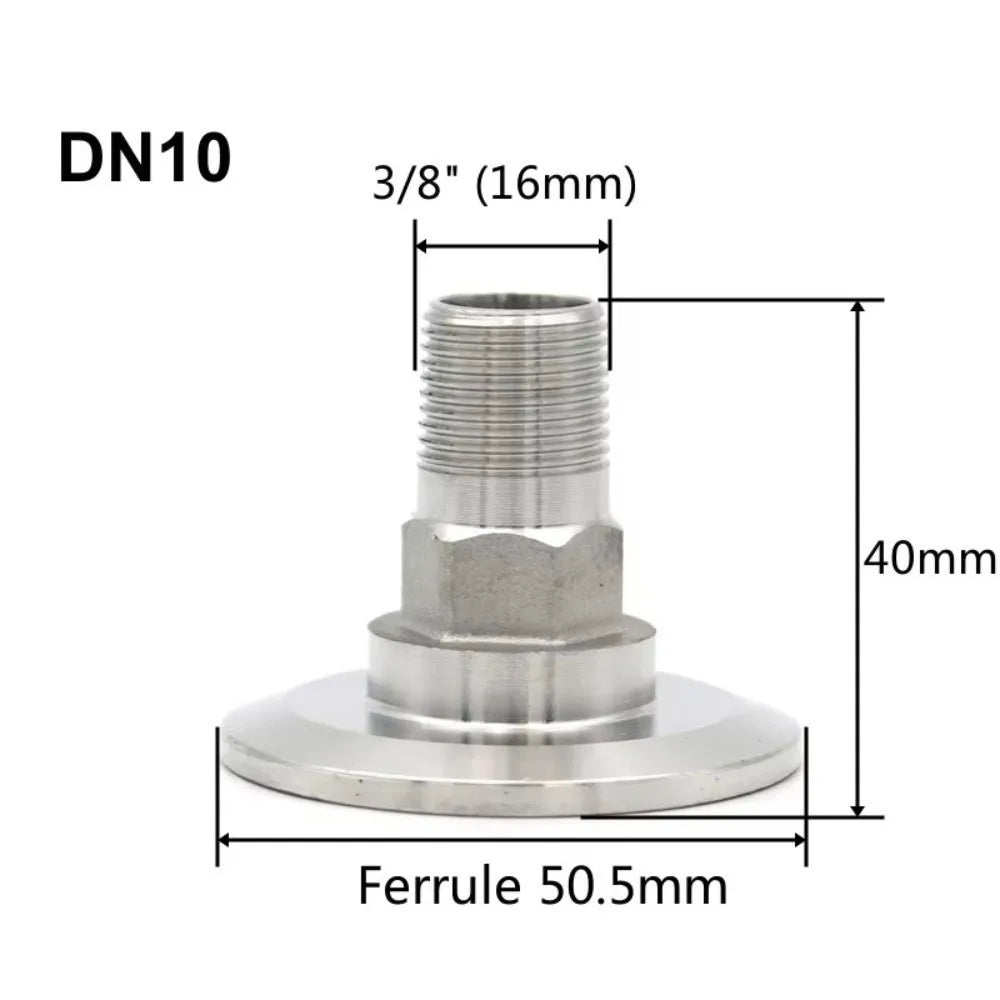 SS304 Stainless Steel Internal Thread Ferrule Clamp Fitting DN8-DN50